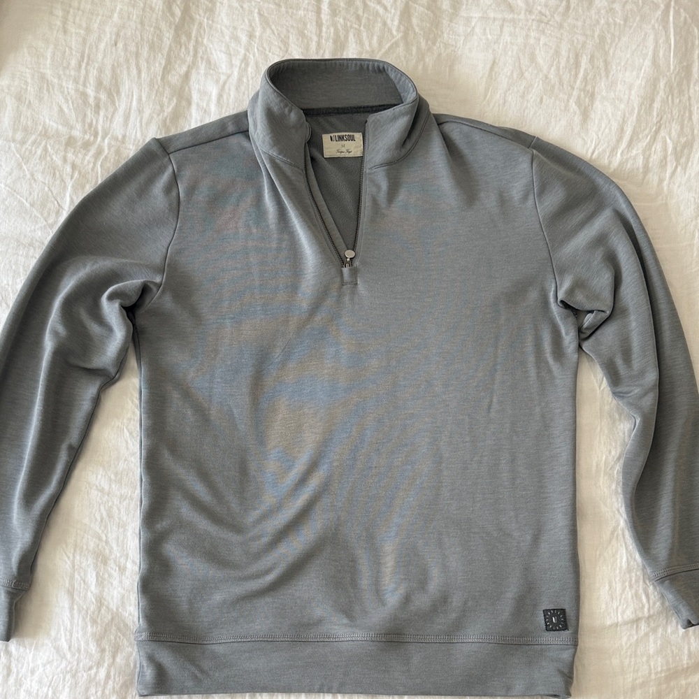 Linksoul Men's Grey Zip-Up Sweater